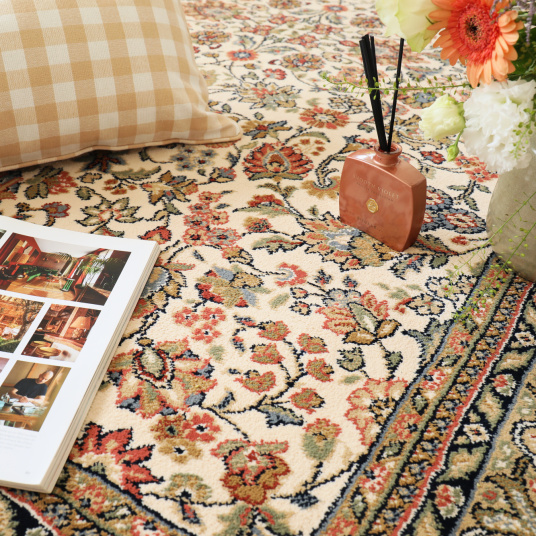 Tapis traditionnel floral - Mamie in love - Corail doux - 200 x 290 cm - 4