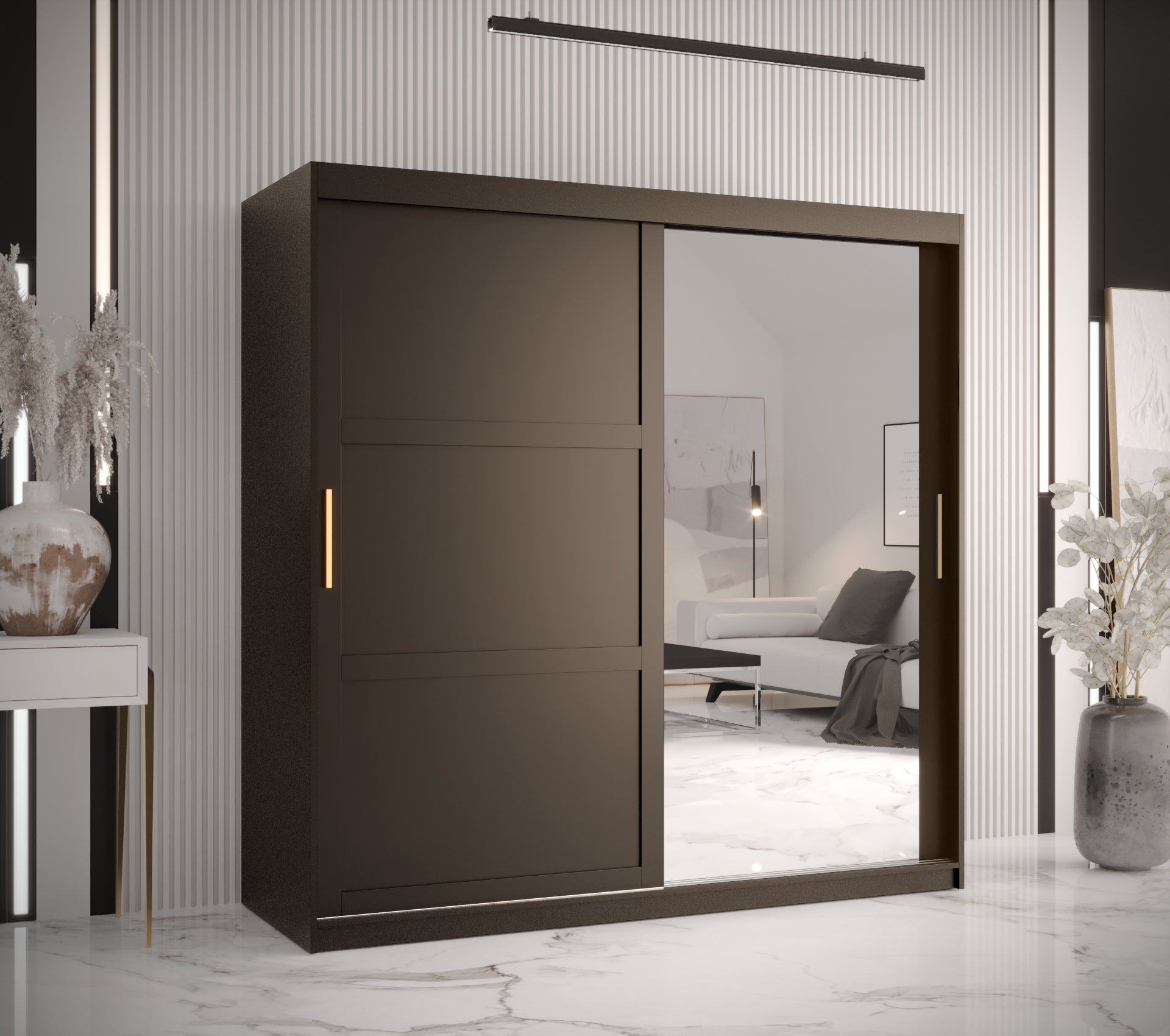 Szafa przesuwna garderoba RAMIRO 2 180 x 62 x 200 cm Czarny - Abiks Meble - 2