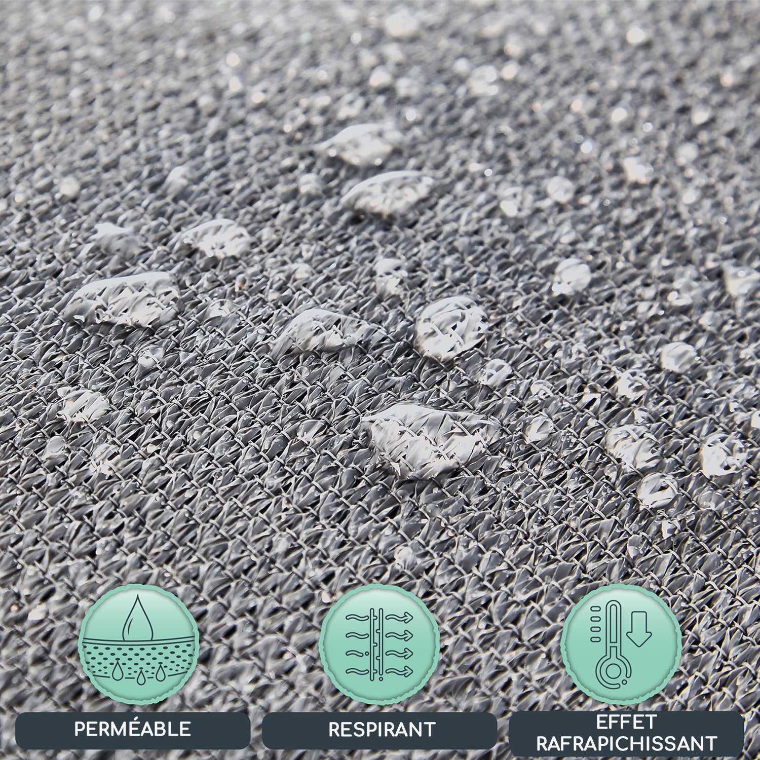 Blumfeldt Voile solaire rectangulaire 2x4 m voile d'ombrage avec anneaux de fixation polyester perméable à l'air gris - 3