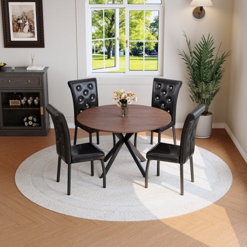 Ensemble table à salle et 4 chaises, table extensible ronde à ovale ...