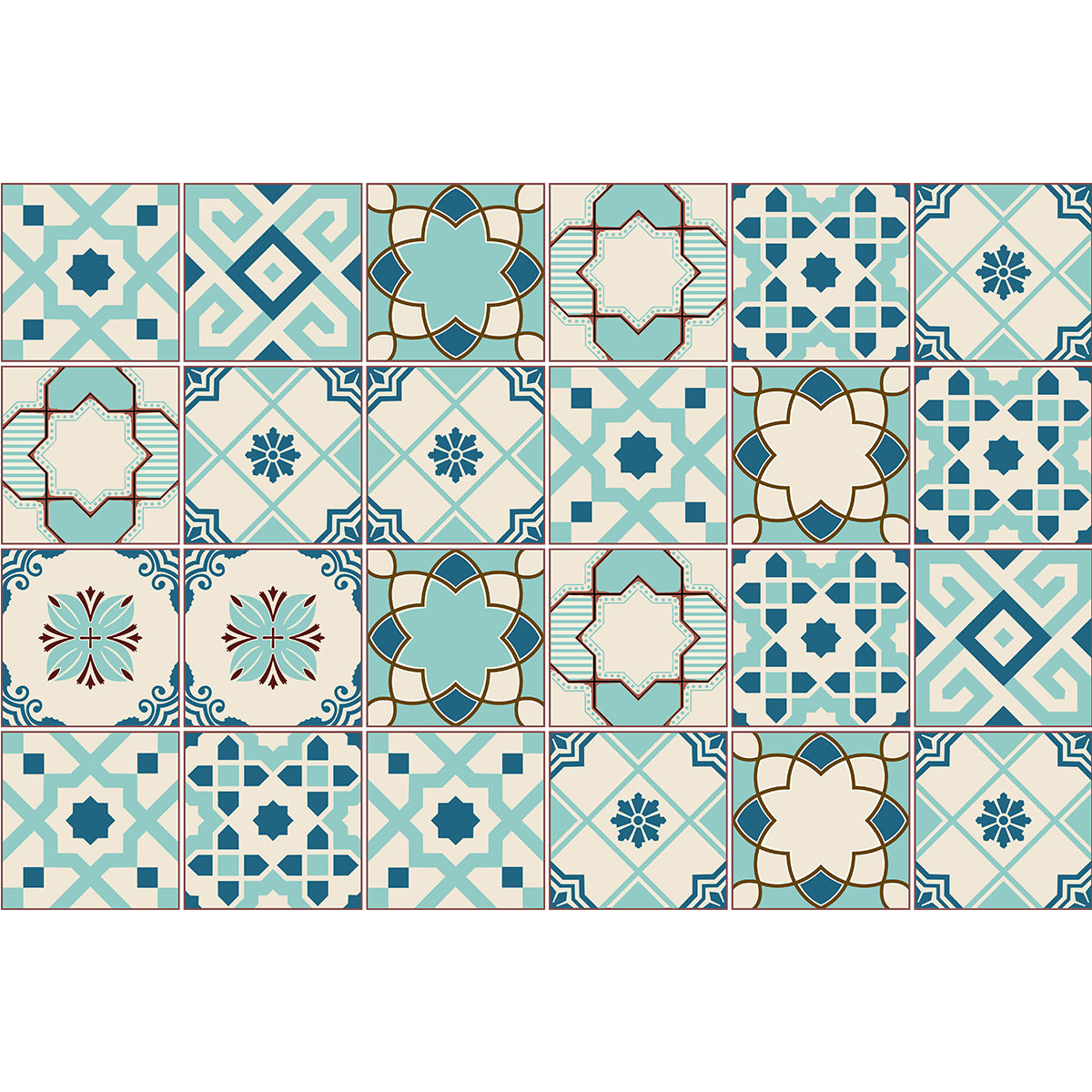 24 adesivi piastrelle azulejos colomban - Sticker adesivo - adesivi murali - 24stickers10x10cm - 2