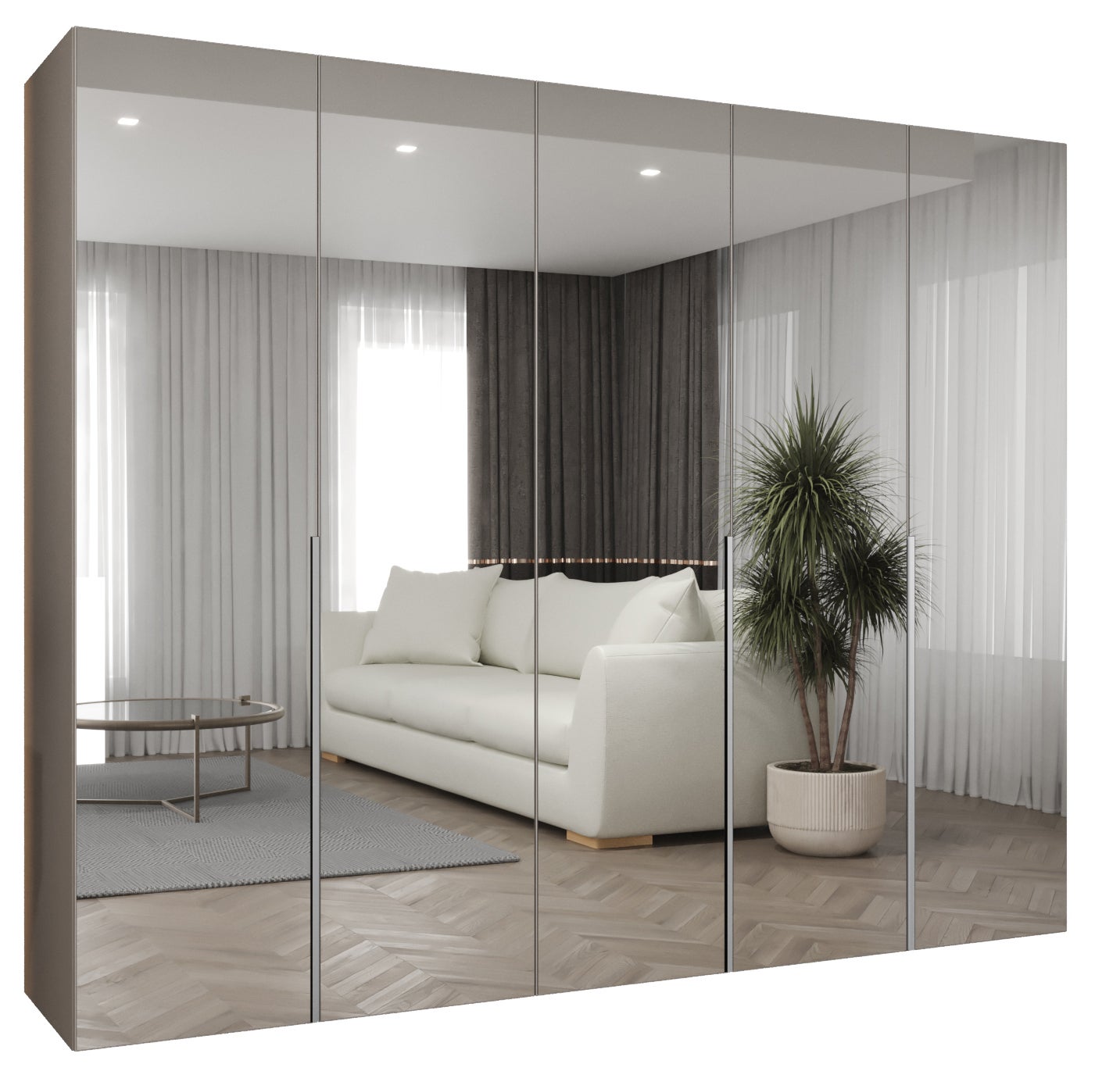 Szafa uchylna otwierana Alicante 3 250 x 52 x 202 cm kaszmir + u. kaszmir Abiks Meble