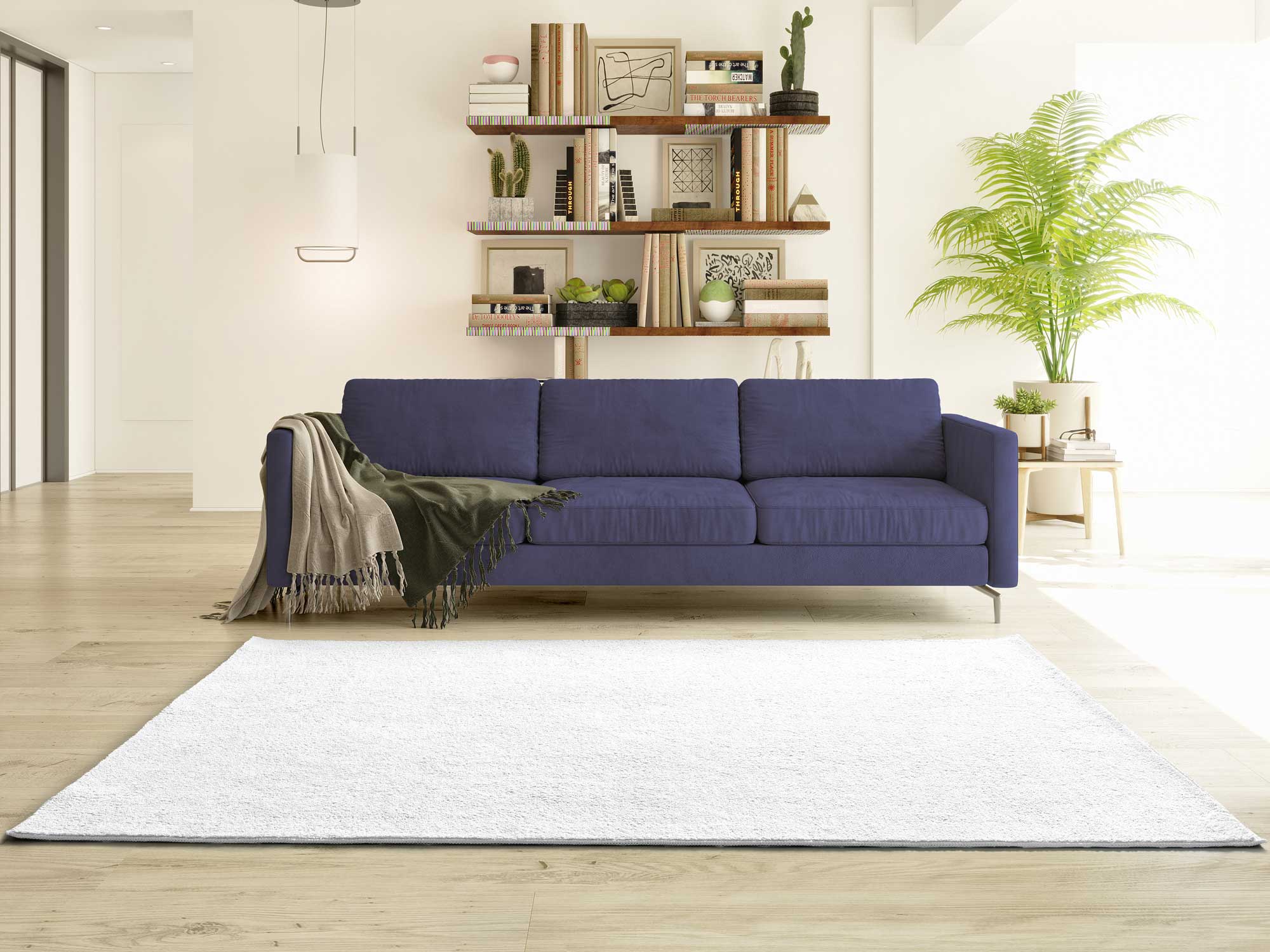 Prostokątny biały dywan wewnętrzny 80 x 150 cm CORALINE gładki - ATTICGO