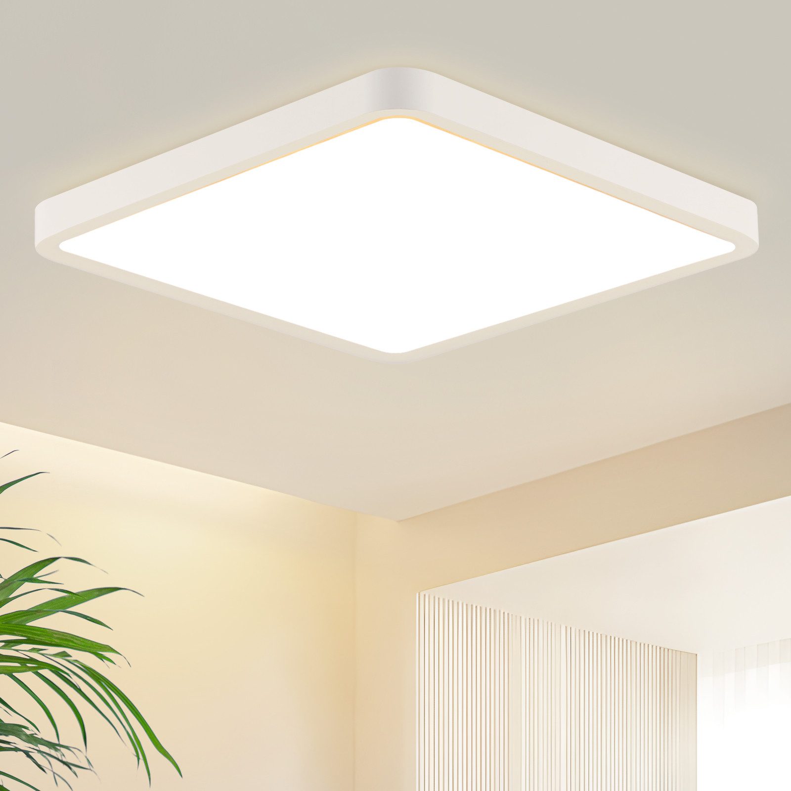 ZMH Lampa sufitowa LED 23 cm, biała, 3000 K, 18 W, do salonu, sypialni, przedpokoju