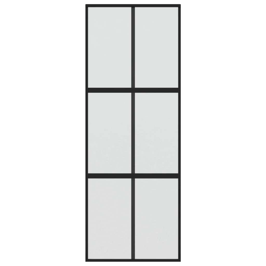 Puerta corredera | Puerta de la cocina vidrio templado y aluminio negra 76x205 cm CFW31204 - 4