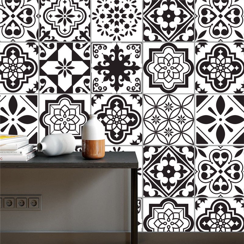 16 Stickers Adhésifs Carrelages 20x20 Cm Imitation Carreaux De Ciment - Décoration Cuisine Salle De Bain