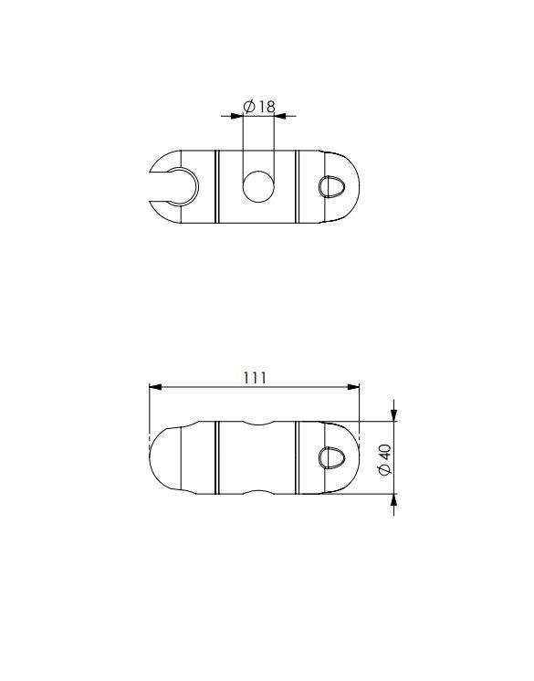Support coulissant puor la douche Ø 18 mm Damast SC118 - Chromé - 2