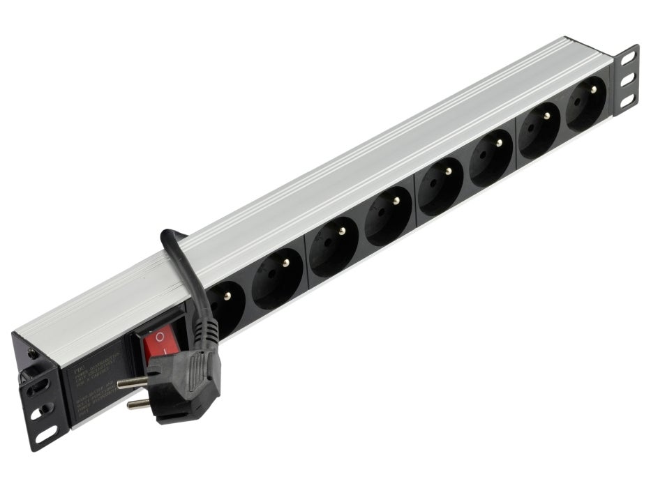 NEKU Listwa zasilająca RACK 19'' 1U 8 gn wyłącznik