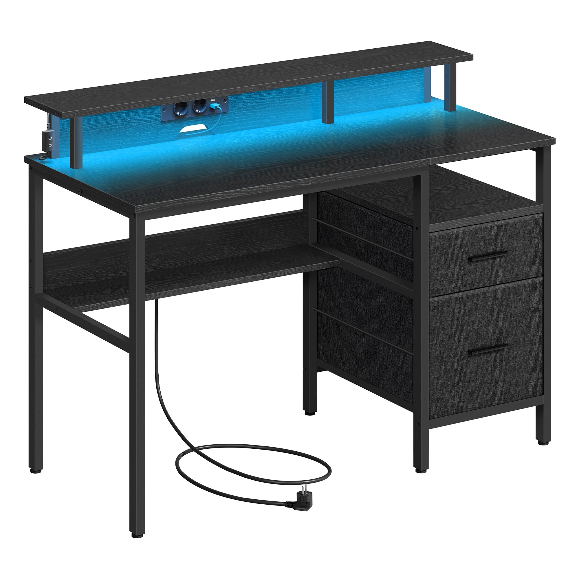 Lufeiya Scrivanie per casa e ufficio, 119,4 cm, scrivania per camera da letto, moderna e semplice, tavolo per studio studentesco, scrivania vintage per computer, marrone rustico