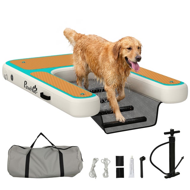 Rampa inflável água cachorro piscina barco lago superfície antideslizante EVA 151x102cm