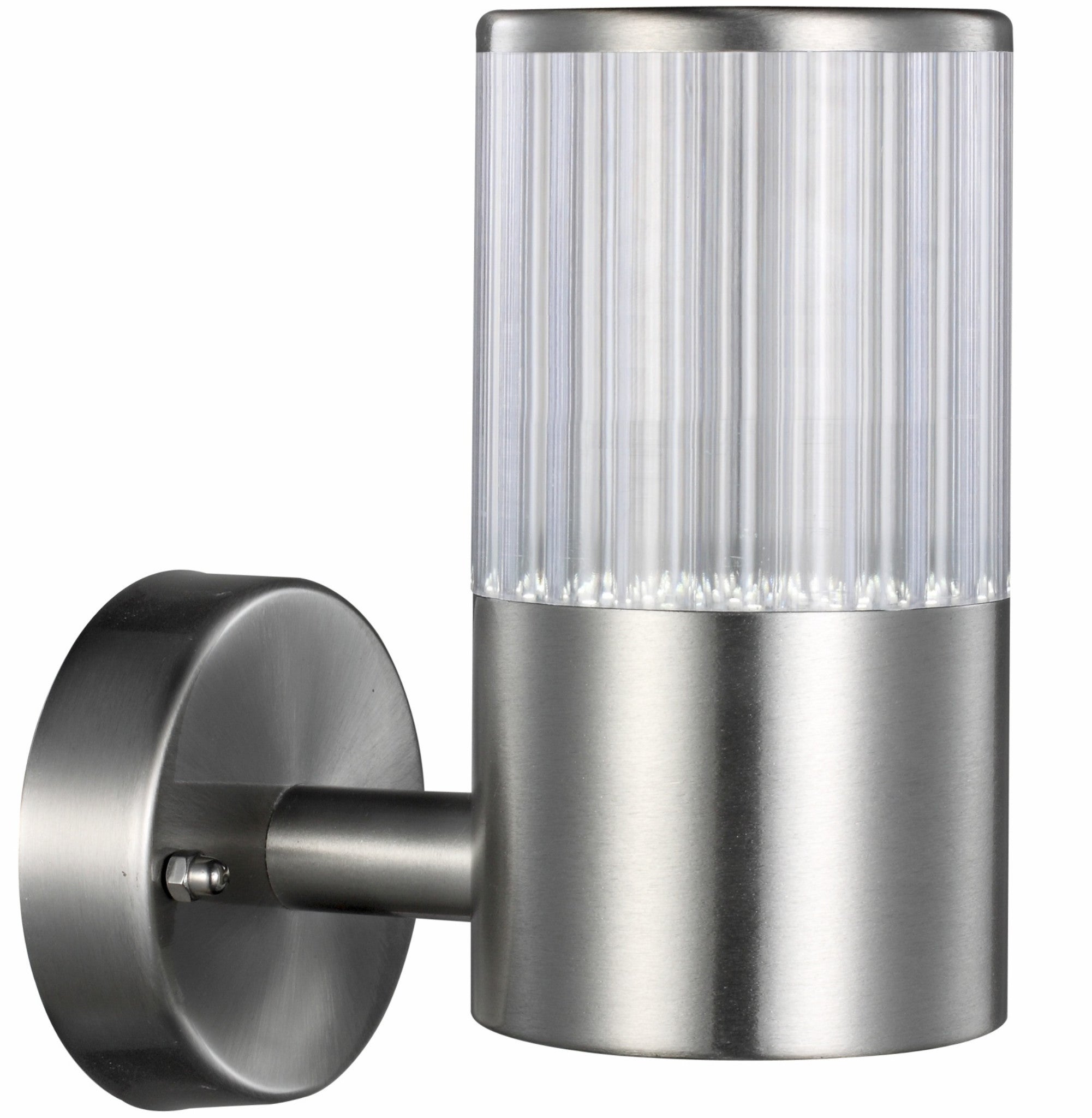 Kinkiet zewnętrzny COLLUM LED 3.6W Zimna biel 250lm srebrny srebrny satyno-przezroczysty wym: 16x7,6x13,3 cm IP44 Polux