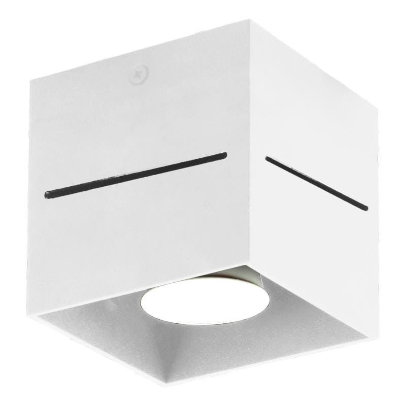 Reflektor sufitowy spot natynkowy Quado kwadratowy biały 1xGU10x40W wym: 10 x 10 cm metal Lampex
