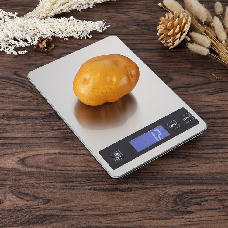 ATOGOU Bilancia Da Cucina Digitale 15 Kg/1g, Display Remoto Magnetico, Acciaio Inox 304, 7 Unità Di Misura, Con Batterie