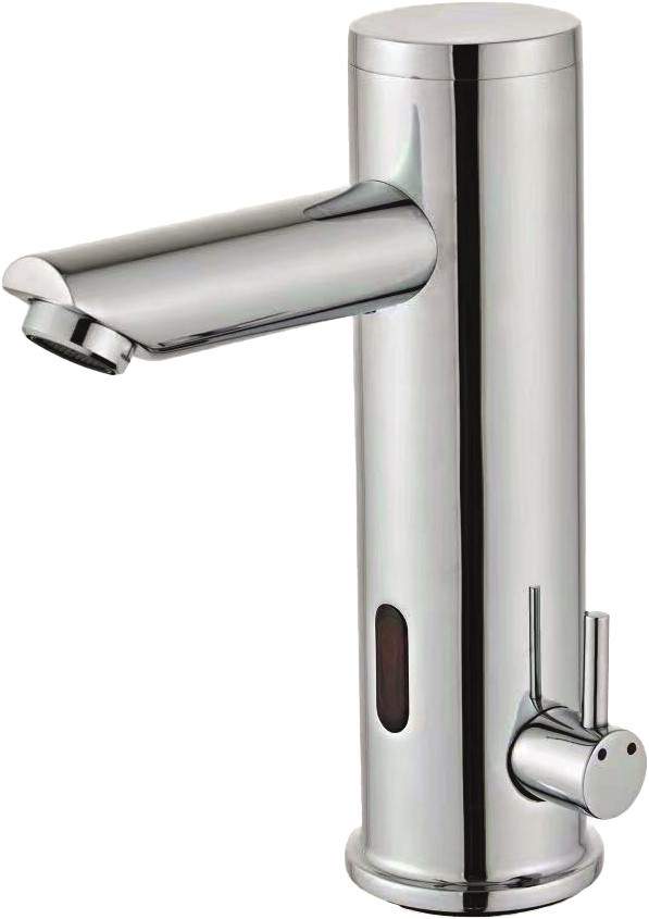 Robinet De Lavabo Automatique Sans Contact - Mitigeur électronique à Capteur Infrarouge, Argenté, Pour Eau Froide Uniquement