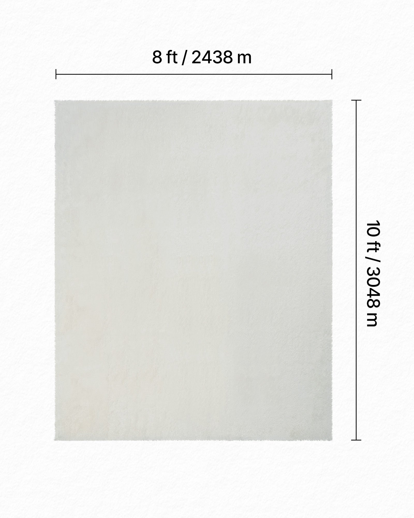Tapete de sala VEVOR de pelo longo de 2,44 x 3,05 m, decoração moderna para interiores, antiderrapante, macio e espesso, não tecido, branco marfim - 3