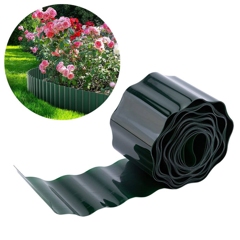 ACXIN Bordo Prato Plastica 10m X 5cm - Recinzione Flessibile Per Aiuole, Giardino, Facile Da Installare - Foto 6