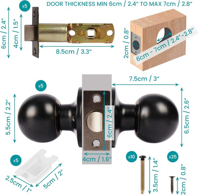 Infinity Decor Set Di Maniglie Per Porte Interne Curve Cromate Su Rosetta – Duo Lucido E Cromo Satinato (1 Paio - Foto 7
