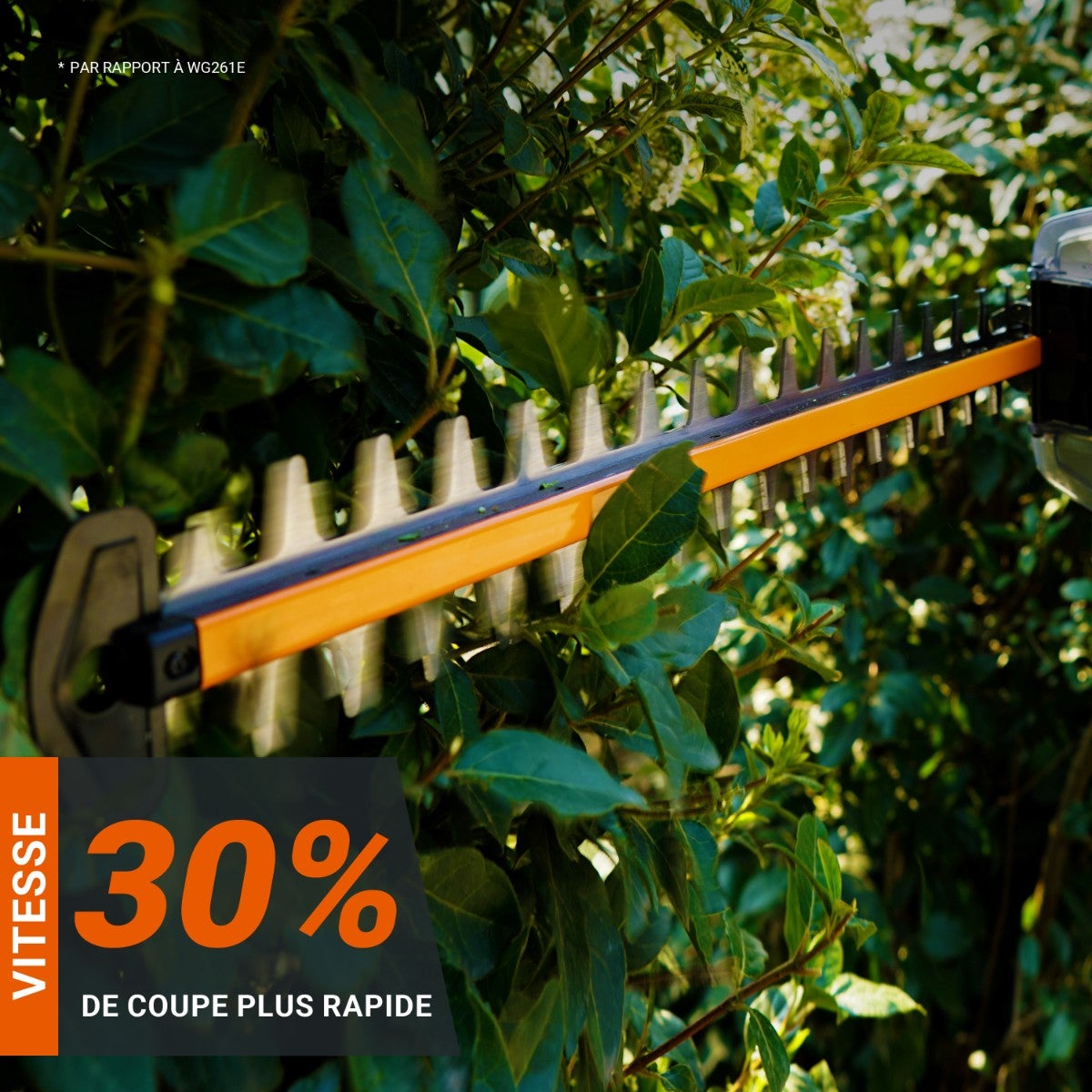 WORX Nitro WG263E.9 - Taille-haie sans fil, 18 V (20 V max), PowerShare, sans balais, longueur de coupe 54 cm, capacité de coupe max. 27 mm, - 3