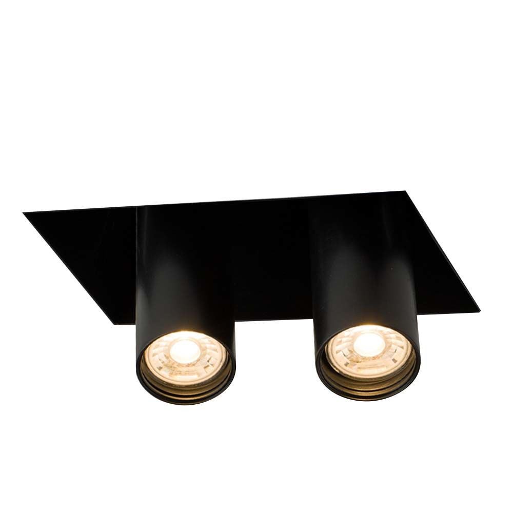 Oprawa sufitowa wpuszczana Yamato czarna 2xGU10x4W prostokątna ruchoma IP20 wym: 17 x 17,5 x 9 cm metal Shilo