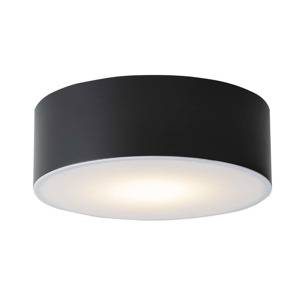 Plafon Zama okrągły czarno-biały LED 13W 4000K 2127lm wym: 7,2 x 20 cm IP44 aluminium Shilo