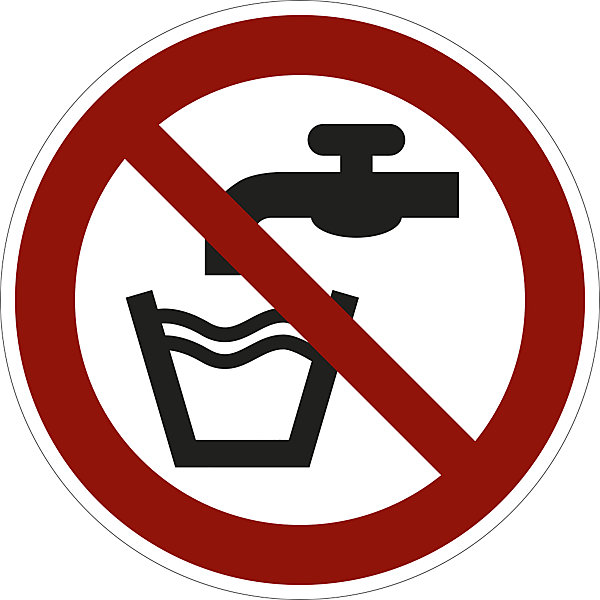 Cartello Di Sicurezza VSafety 'Acqua Calda' 300x100 Mm: Plastica Rigida 1 Mm, Conforme EN ISO 7010!