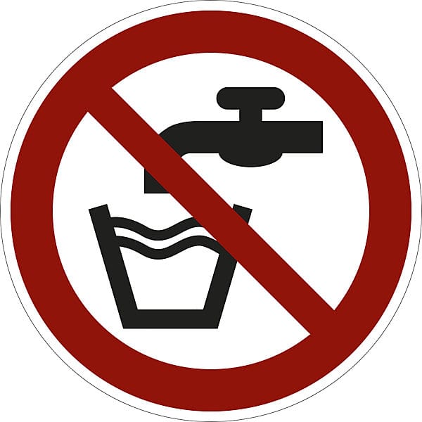 Cartello Di Sicurezza VSafety 'Acqua Calda' 300x100 Mm: Plastica Rigida 1 Mm, Conforme EN ISO 7010!