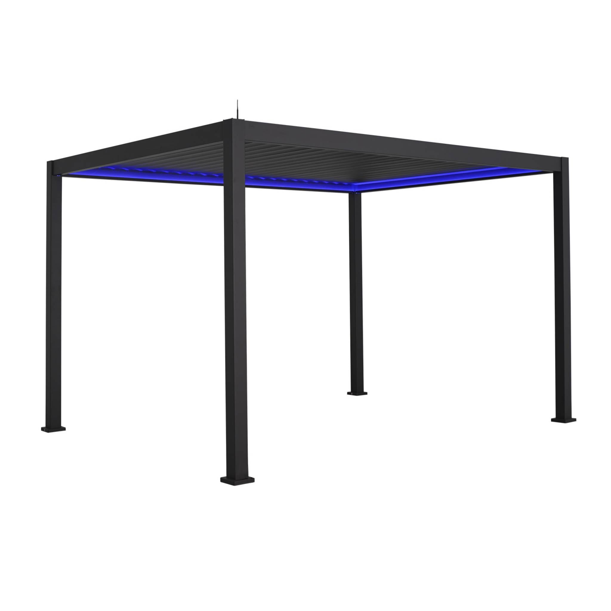Pérgola eléctrica bioclimática de 3x4m de alumínio com iluminação LED, Triomphe 3x4m LED, Antracite, 391x301x250 cm - 2