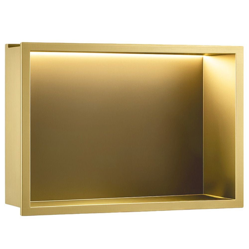 Rea Raft Baie Incastrat Perete Led 30x45 Brush Gold