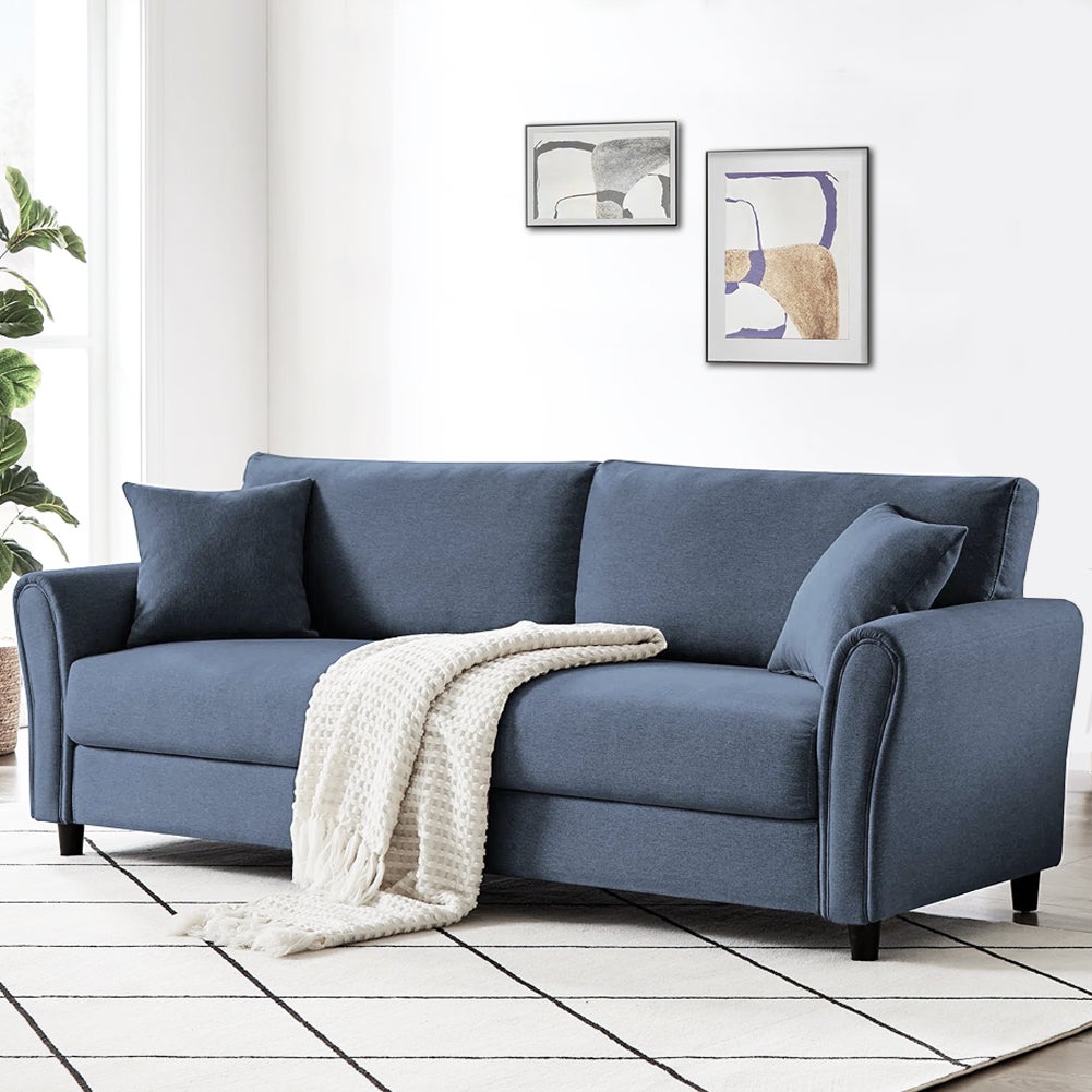 Divano Posti con Rivestimento in Tessuto Blu Premium Sofa Relax