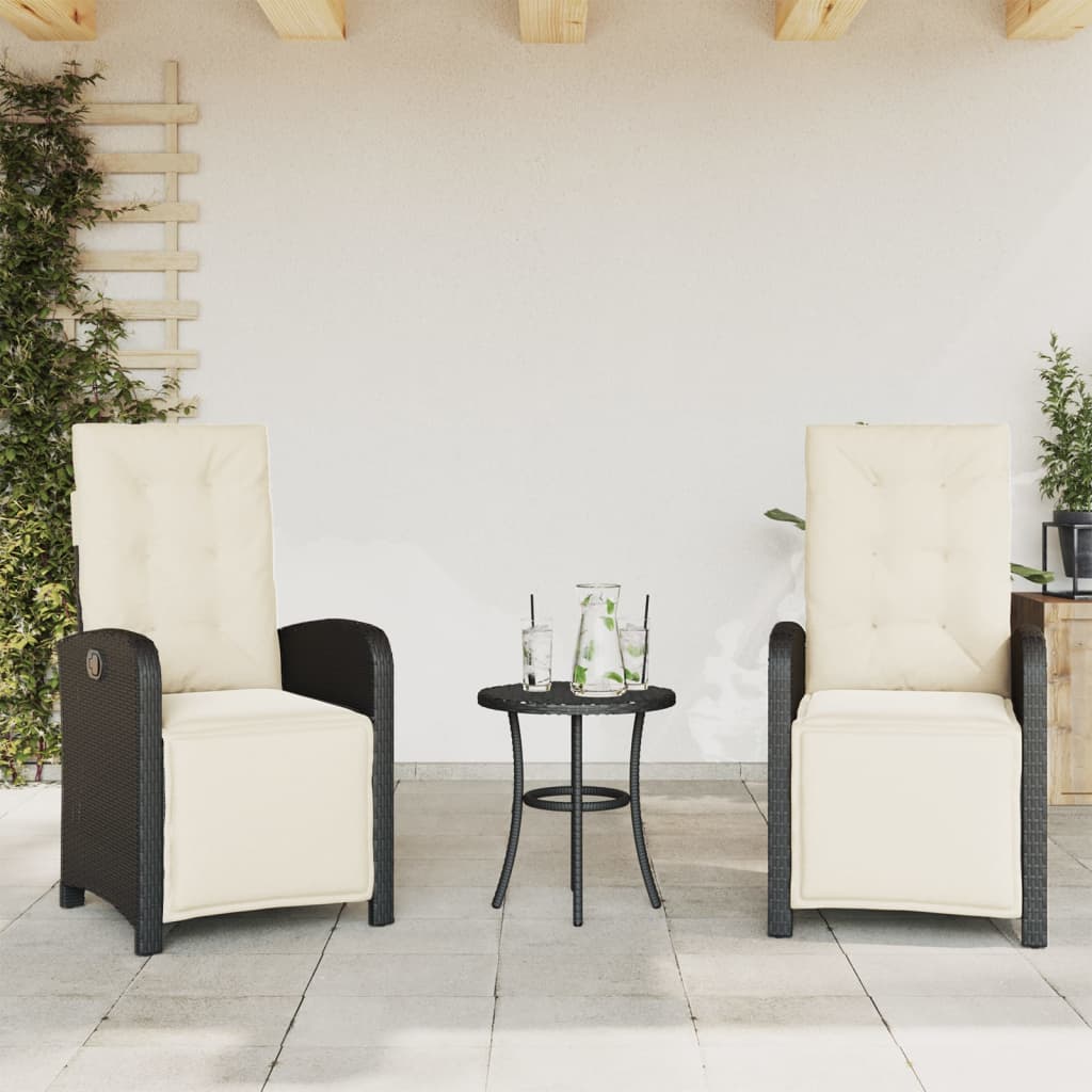 Lot De 2 Repose-Pieds Ambientehome - Aluminium Argenté, Rembourré Noir | Pour Bureau, Salon, Confort