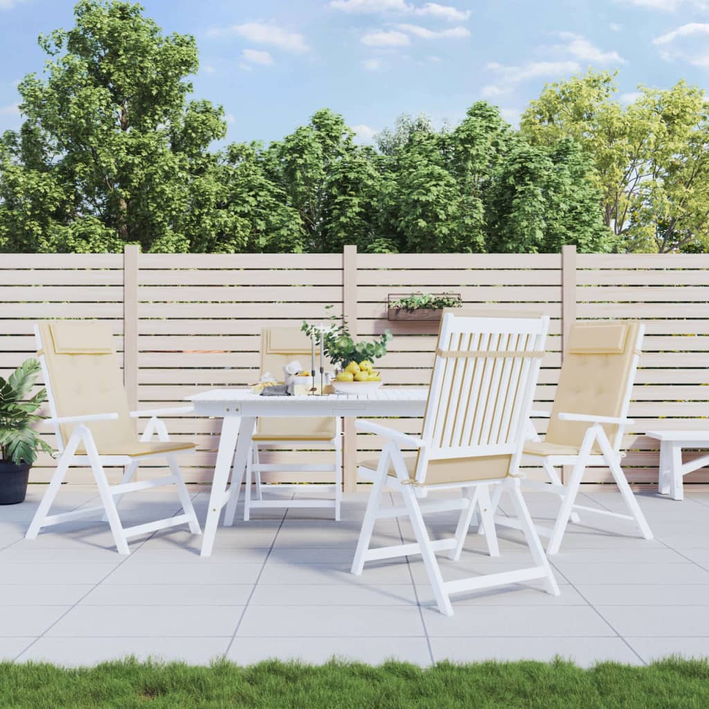 Poduszki na krzesła z wysokim oparciem, 4 szt., beżowe, Oxford vidaXL