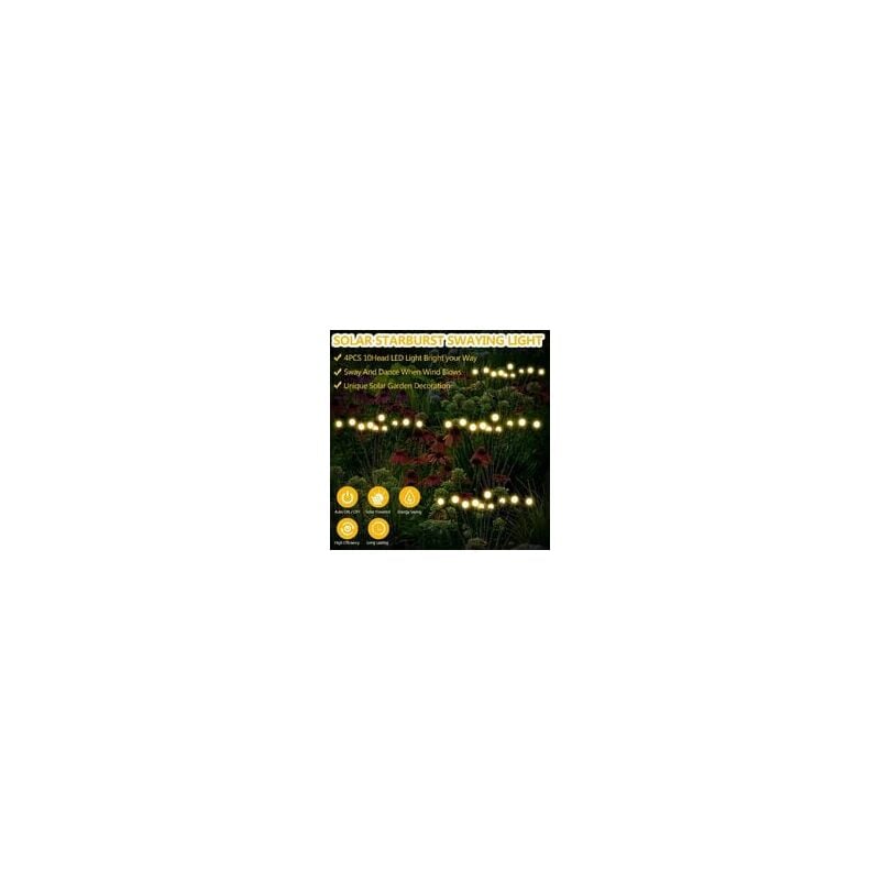 Lampes solaires d'extérieur, 2 pièces, 10 LED, décoration de jardin, indice d'étanchéité IP65, [Classe énergétique C] - 5