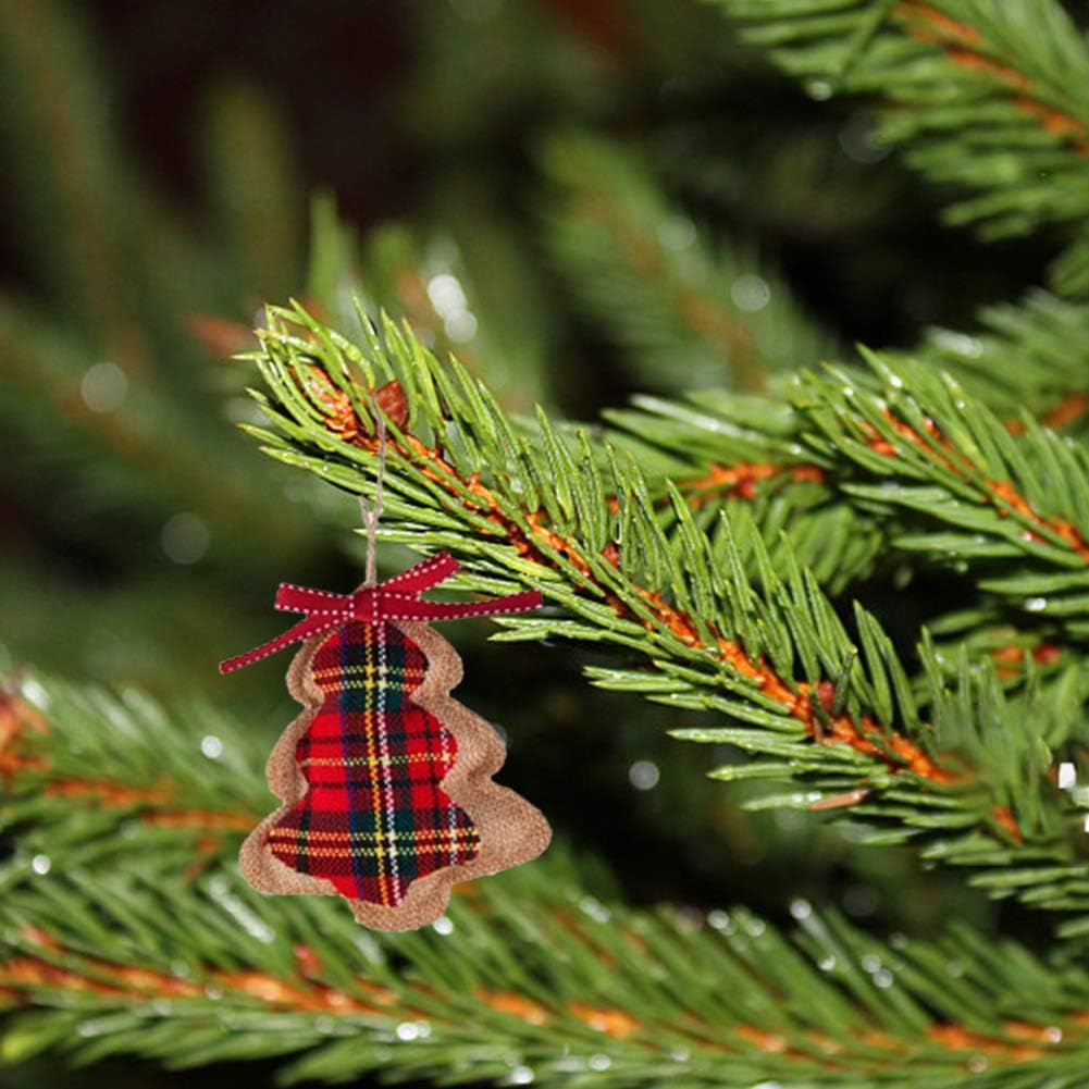 Adornos colgantes para árbol de Navidad: 8 adornos festivos con forma de bola, media y campana para fiestas y eventos - Decoración del hogar - 4