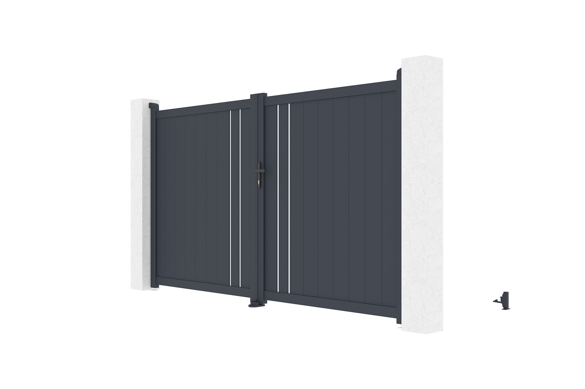 Portail battant 3m GIONA H.180 aluminium gris - 4