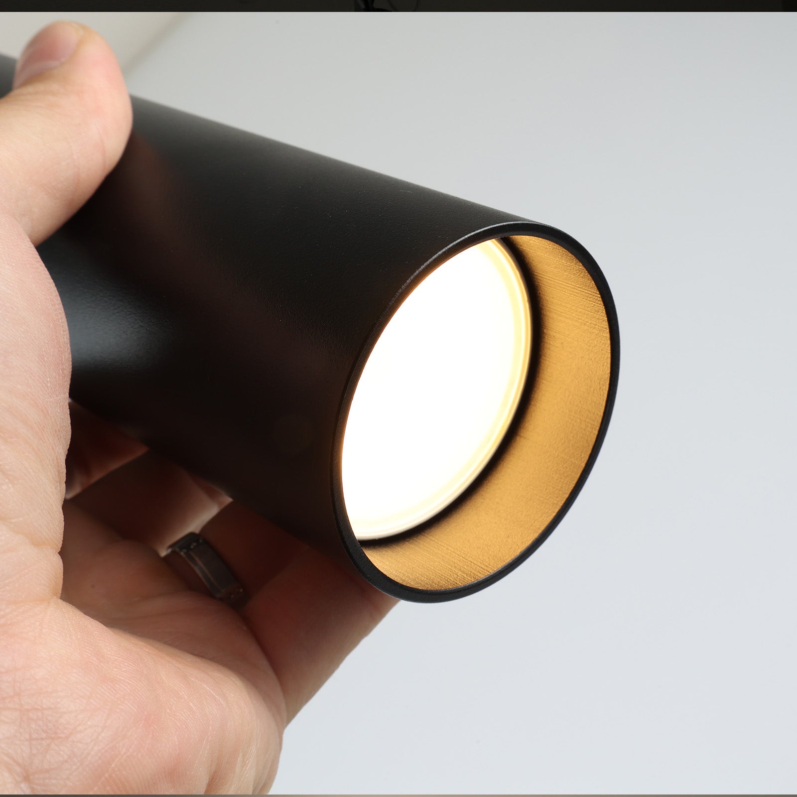 Pack de 2 Lámparas Colgantes de Techo Moderno Aluminio Negro Minimalista en Forma de Tubo 20cm con Portalámpara GU10, Altura Ajustable - 7