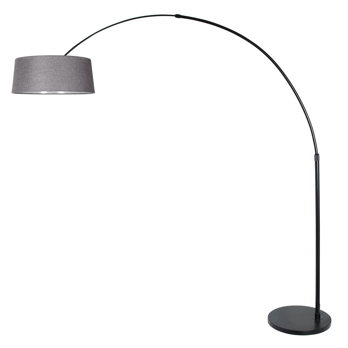 Steinhauer - lampada da terra - Sparkled Light - nero - metallo tessile - lampada ad arco - E27 - 4689ZW - 2
