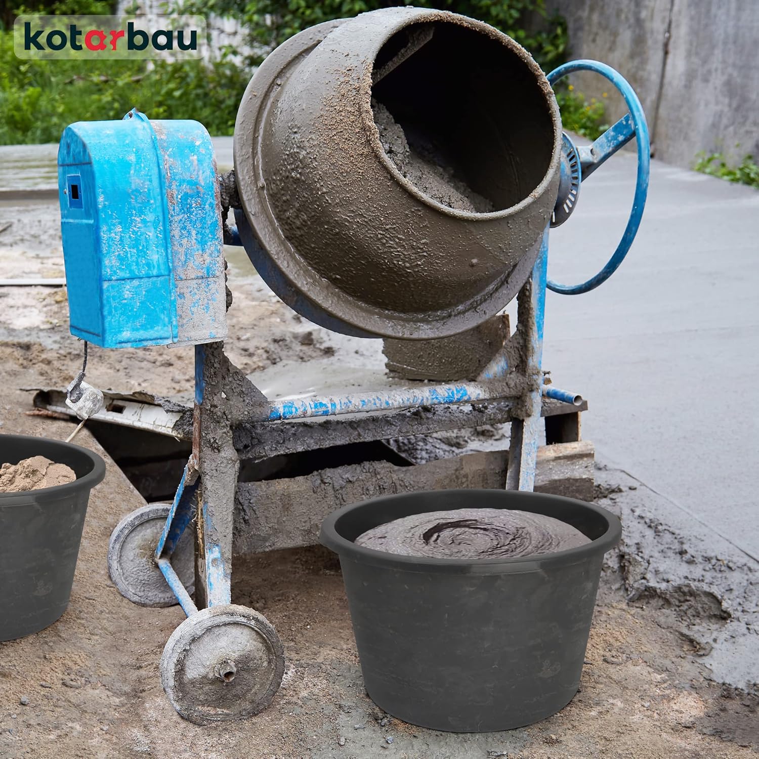 Seau à Mortier en Plastique 65L Rond, Noir - Seau de Construction - KOTARBAU - 5