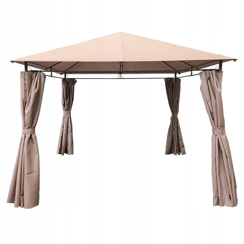 Solidny pawilon ogrodowy altana namiot stalowy Jukon 3x3m beżowy