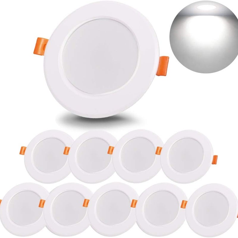 Wpuszczany reflektor LED 9W, wodoodporny, wpuszczany w sufit, żarówka halogenowa 6000K o chłodnej białej barwie światła, idealny do łazienki, kuchni,