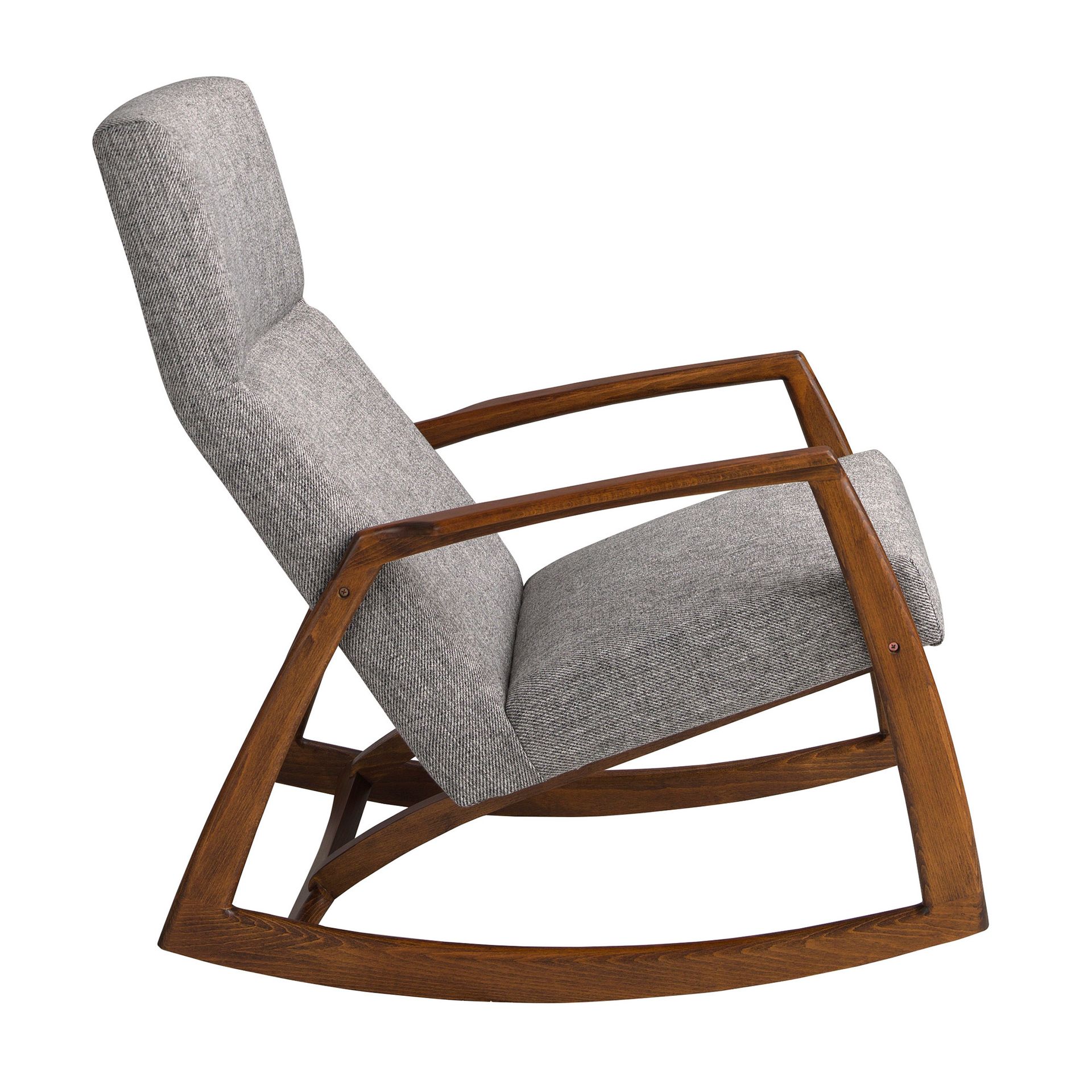 ANGEL CERDA Fauteuil à bascule en tissu gris - 7