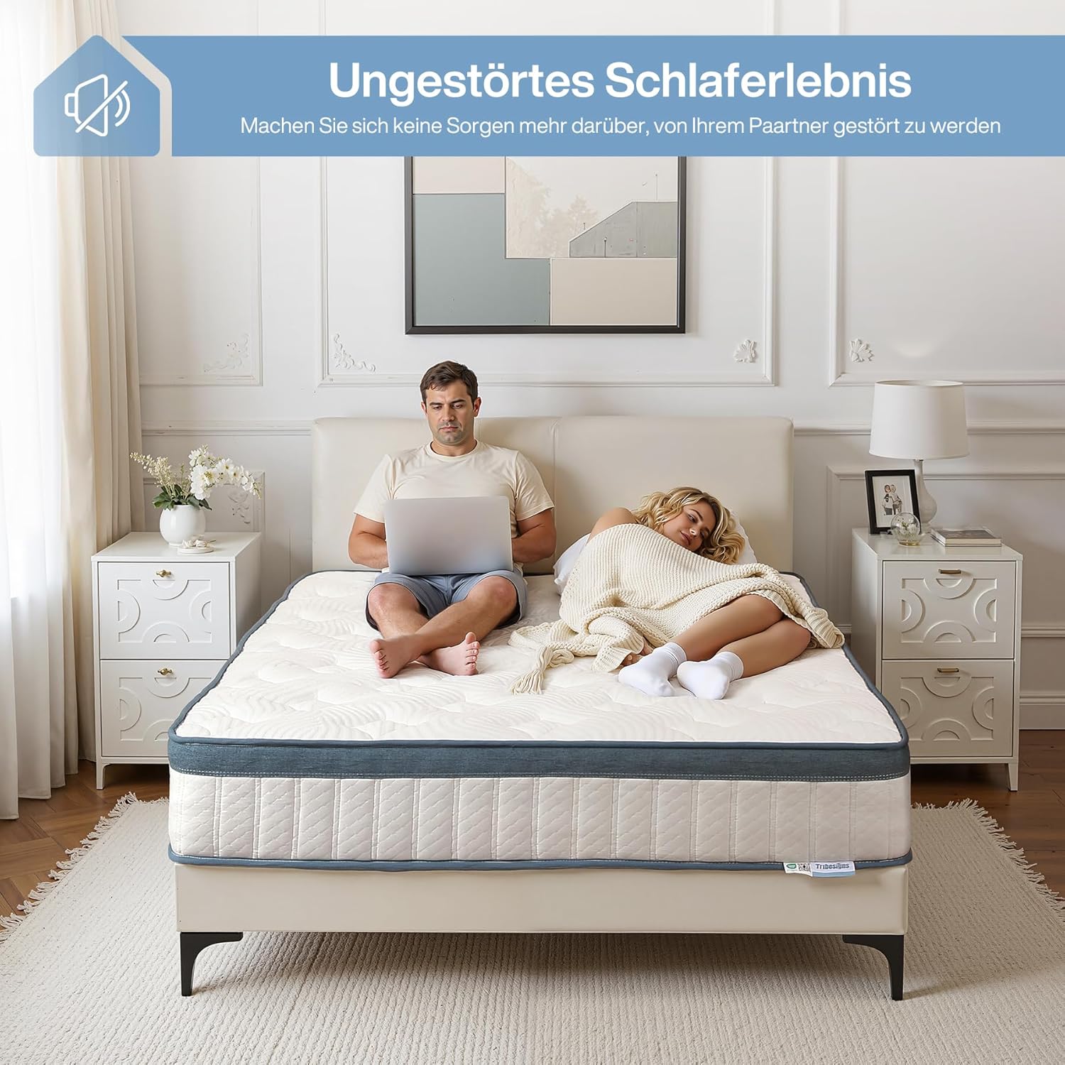 Tribesigns Colchão 90x200 cm, 25 cm, colchão ortopédico de 7 zonas com certificação Oeko-TEX, colchão de molas - 4