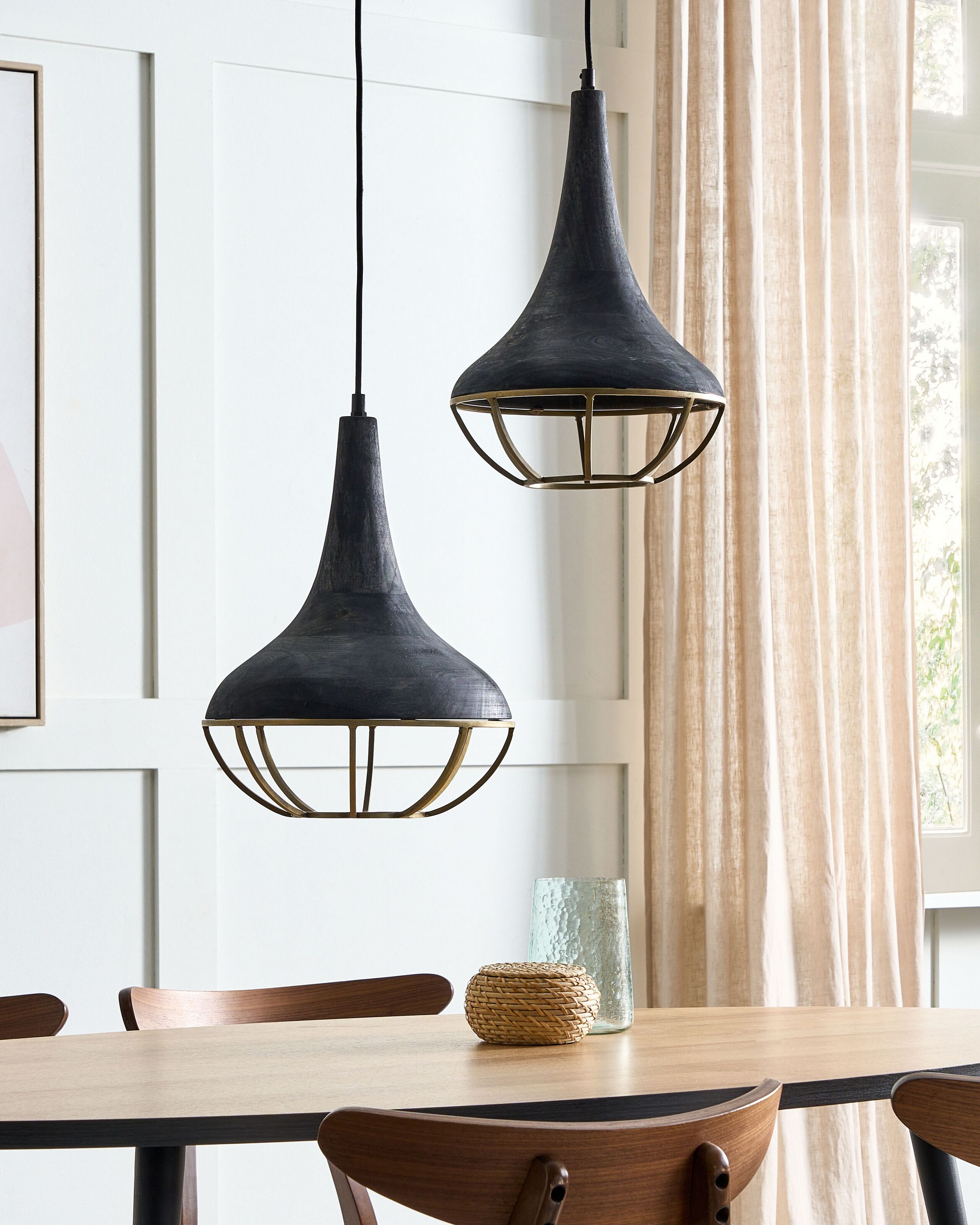 Lampe suspension BAGMATI Bois de manguier Noir - 4