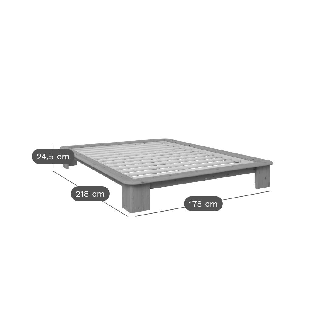 Lit bois massif Timoé-160 x 200 cm-Miel - 3
