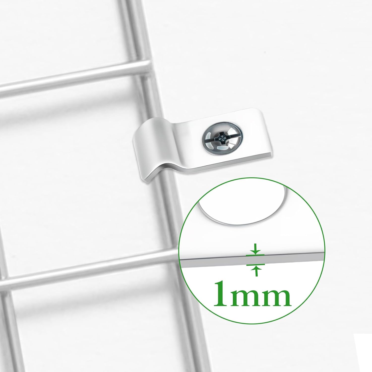 30 Pcs Fixation Grillage Rigide Sur Mur 5mm Attache Grillage Rigide Inoxydable Colliers de Serrage en U à Trou Unique Fixation Murale Grillage Rigide - 4