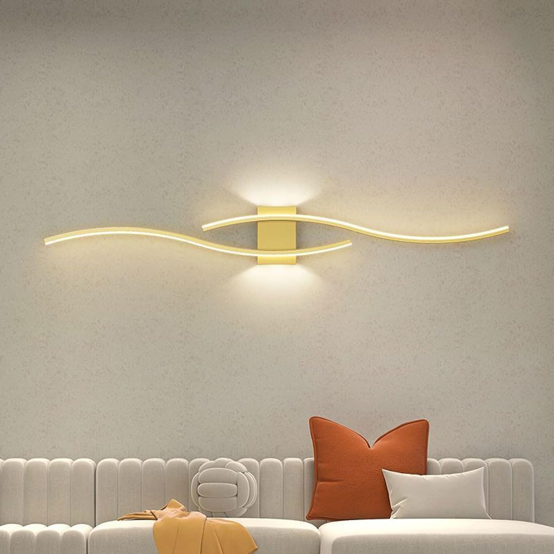 Applique murale LED 60 cm x 15 cm, lampe murale moderne en arc, lampe de chevet d'intérieur, plafonnier, 3 températures de couleur (3000 K-6000 K) - 2
