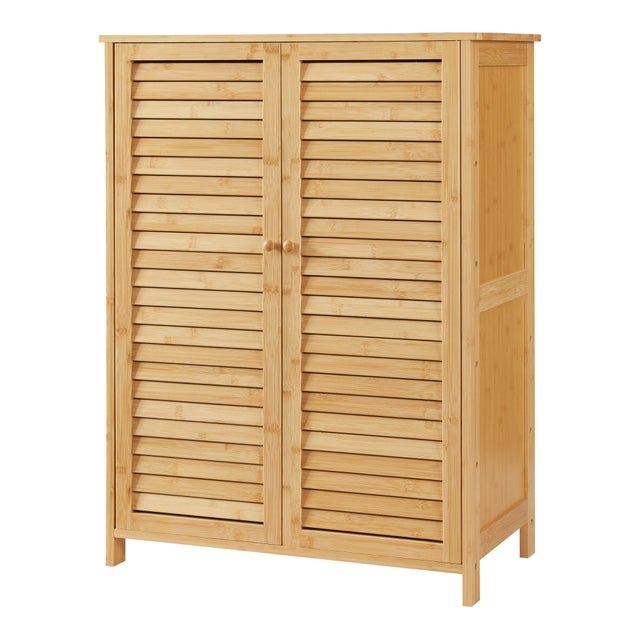 Armoire étagère Multiple Bay Isle Home™ Armoire De Rangement à Chaussures En Rotin Naturel à 2 Meuble à Chaussures Avec Portes