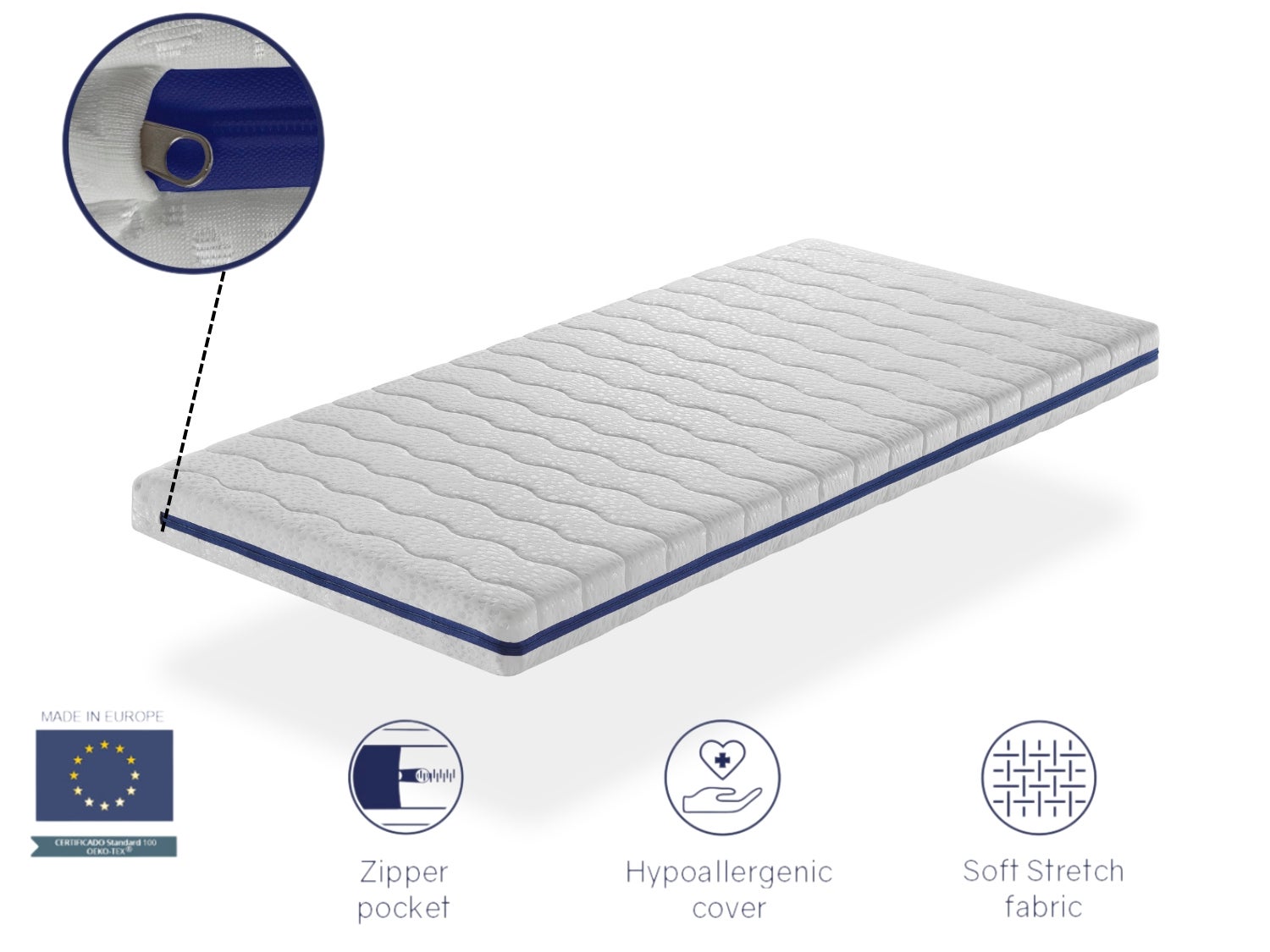 Matelas bebe 70X140 HERMES mousse, Epaisseur 11 CM, Respirante et Dehoussable. Fermete ideale pour les enfants - 4