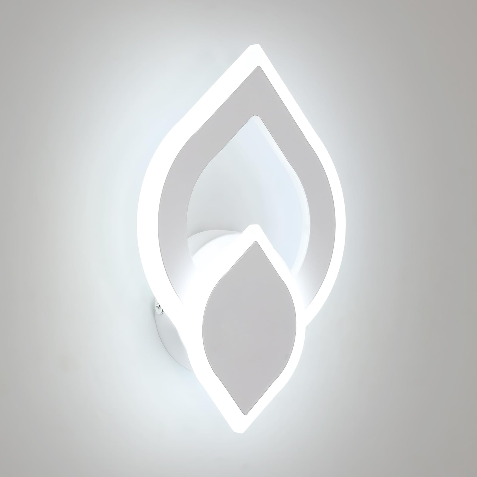 Wewnętrzna Lampa Ścienna LED, 16W 1800LM Nowoczesna Lampa Ścienna LED w Kształcie Kwiatu, Biała Oprawa Ścienna do Salonu, Sypialni, Zimna Biel 6500K