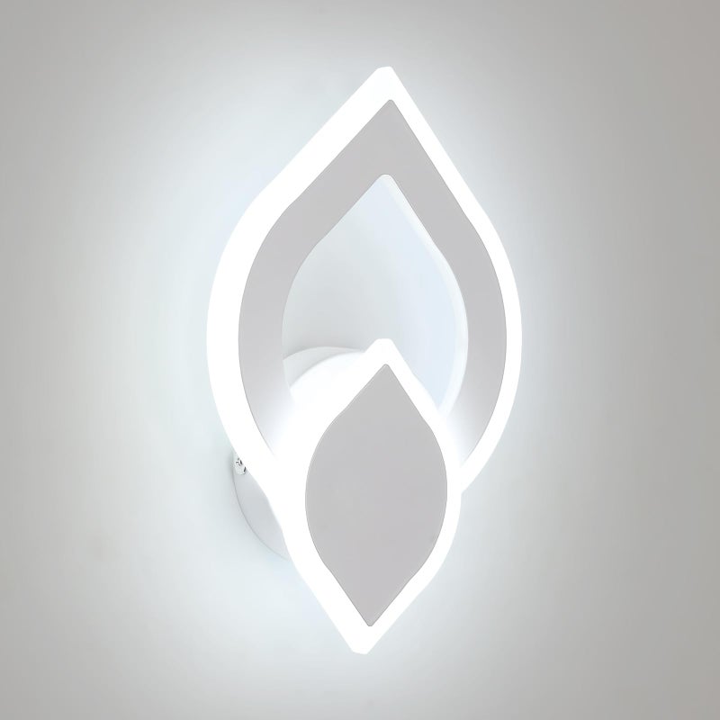 Wewnętrzna Lampa Ścienna LED, 16W 1800LM Nowoczesna Lampa Ścienna LED w Kształcie Kwiatu, Biała Oprawa Ścienna do Salonu, Sypialni, Zimna Biel 6500K