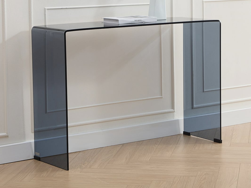 Konsola z giętego dymionego szkła hartowanego - Czarny - ALONZO